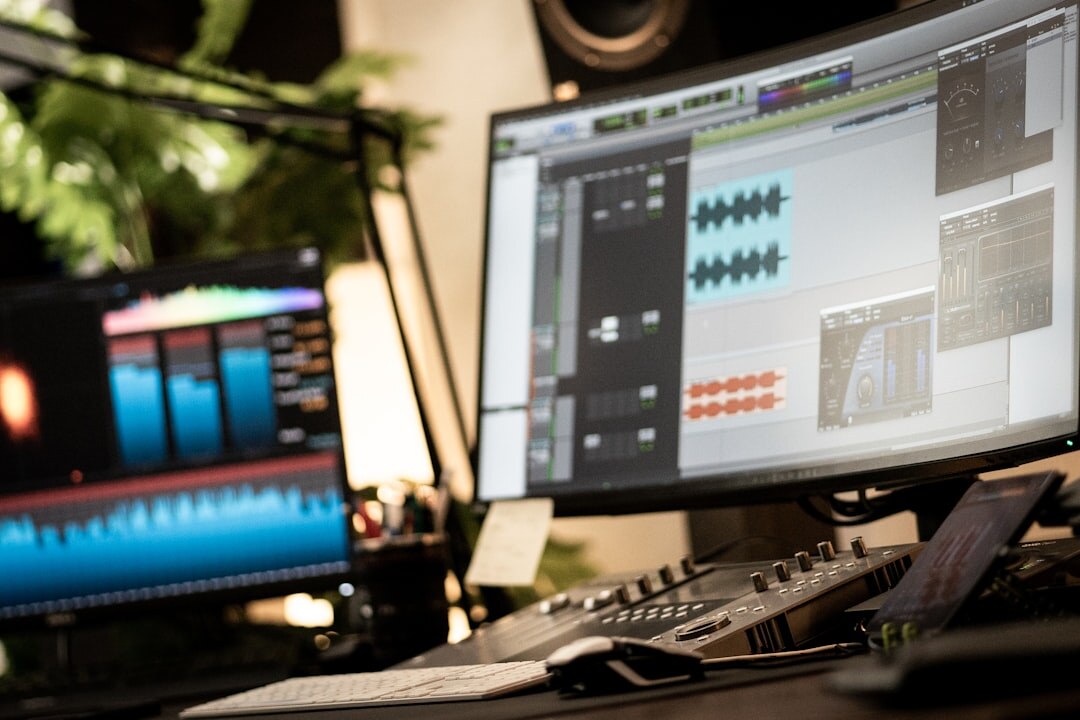 Large professional studio with multiple screens and equipment